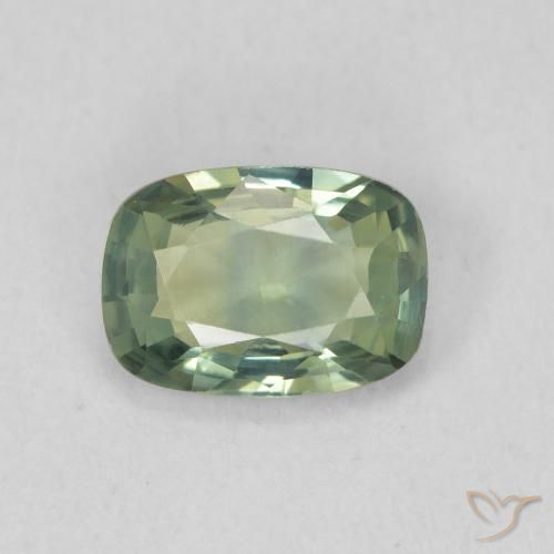0.92ct Naturale Blu verdastro Zaffiro, Cuscino, VVS