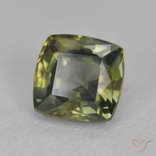 Zaffiro Blu verdastro naturale da 0.69 ct, Cuscino, VVS-VS