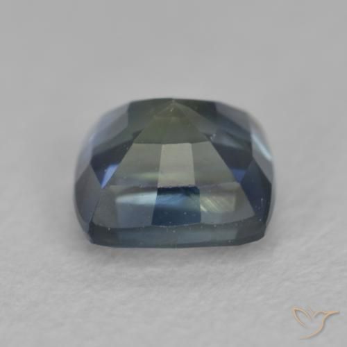 Zaffiro Blu verdastro naturale da 0.69 ct, Cuscino, VVS-VS