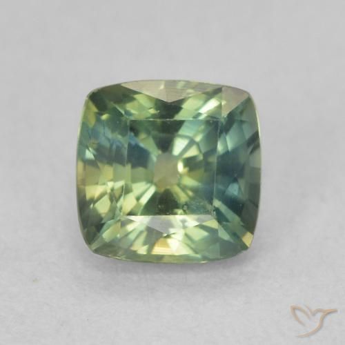 0.91ct Naturale Blu verdastro Zaffiro, Cuscino, VVS-VS