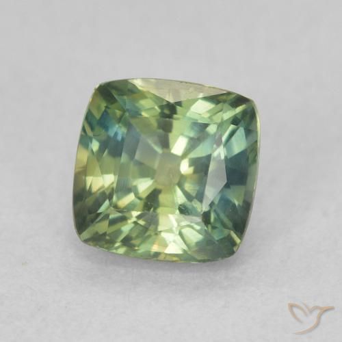 Zaffiro Blu verdastro naturale da 0.91 ct, Cuscino, VVS-VS