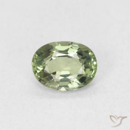 0.42ct Naturale Verde grigiastro Zaffiro, Ovale, VVS
