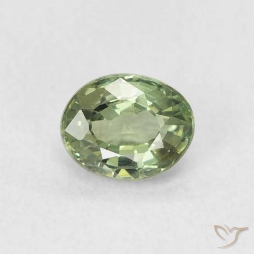 0.62ct Naturale Verde grigiastro Zaffiro, Ovale, VVS