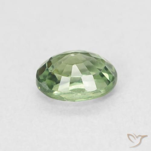 Zaffiro Verde foresta naturale da 0.60 ct, Ovale, VVS