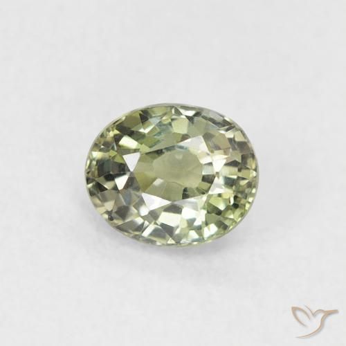 0.52ct Naturale Verde chiaro Zaffiro, Ovale, VVS