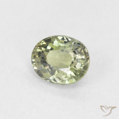 Zaffiro Verde chiaro naturale da 0.52 ct, Ovale, VVS