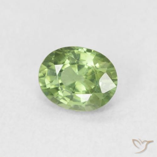 Zaffiro Verde medio naturale da 0.48 ct, Ovale, VVS