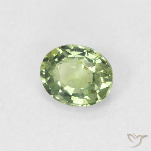Zaffiro Verde medio naturale da 0.45 ct, Ovale, VVS