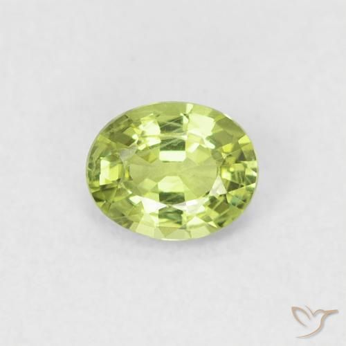 0.40ct Naturale Verde lime Zaffiro, Ovale, VS