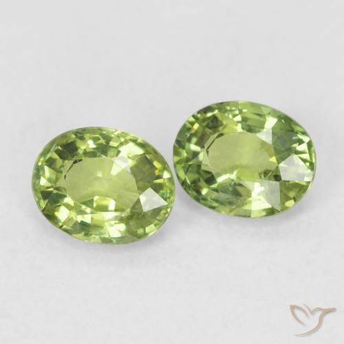 0.80ctw Naturale Verde foresta chiaro Zaffiro, Ovale, VS
