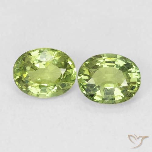 Gemme di Zaffiro Verde foresta chiaro naturale da 0.80 ct, Ovale, VS