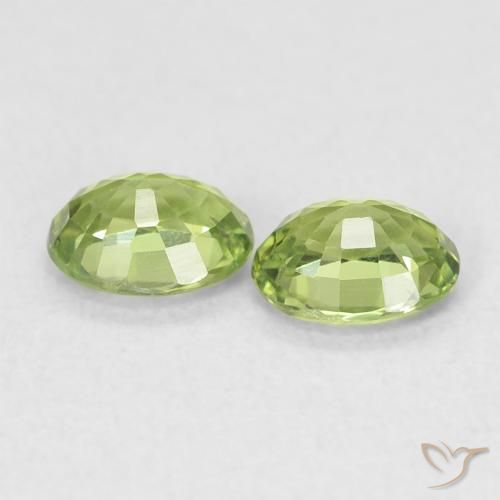 Gemme di Zaffiro Verde foresta chiaro naturale da 0.80 ct, Ovale, VS
