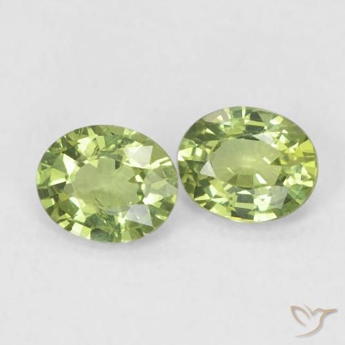 0.75ctw Naturale Verde foresta chiaro Zaffiro, Ovale, VS