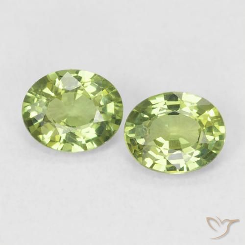 Gemme di Zaffiro Verde foresta chiaro naturale da 0.75 ct, Ovale, VS