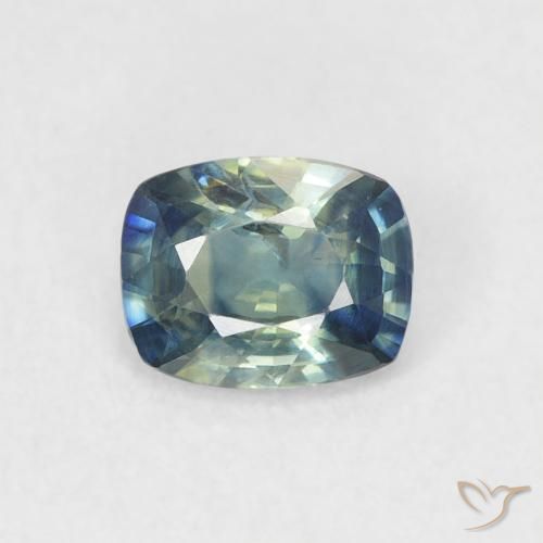 Zaffiro Teal-blu naturale da 0.59 ct, Cuscino, VVS-VS