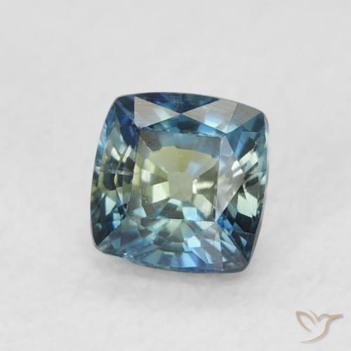 Zaffiro Teal-blu naturale da 0.55 ct, Cuscino, VVS-VS