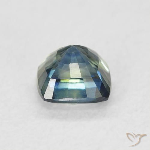 Zaffiro Teal-blu naturale da 0.55 ct, Cuscino, VVS-VS