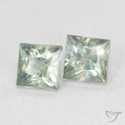Gemme di Zaffiro grigio verdastro naturale da 0.44 ct, Quadrato, VS