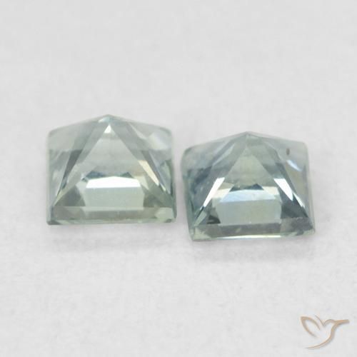 Gemme di Zaffiro grigio verdastro naturale da 0.43 ct, Quadrato, VS