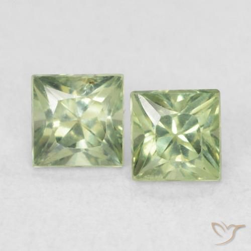 0.45ctw Naturale Verde caldo Zaffiro, Quadrato, VS