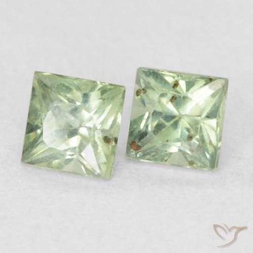 Gemme di Zaffiro Verde medio naturale da 0.47 ct, Quadrato, VS
