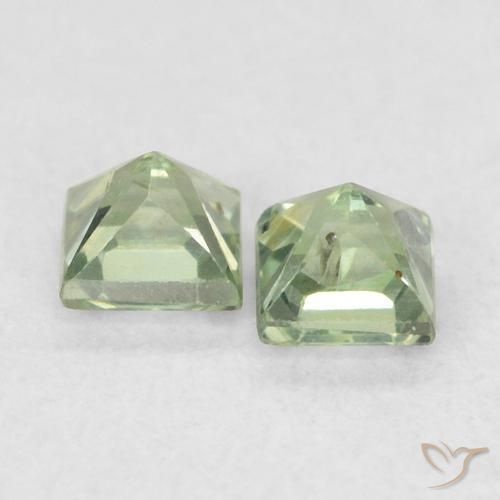 Gemme di Zaffiro Verde medio naturale da 0.47 ct, Quadrato, VS