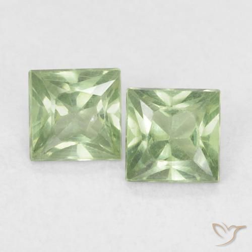 0.35ctw Naturale Verde foresta Zaffiro, Quadrato, VS