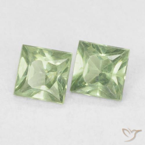 Gemme di Zaffiro Verde foresta naturale da 0.35 ct, Quadrato, VS