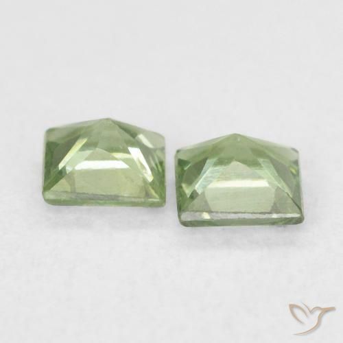 Gemme di Zaffiro Verde foresta naturale da 0.35 ct, Quadrato, VS