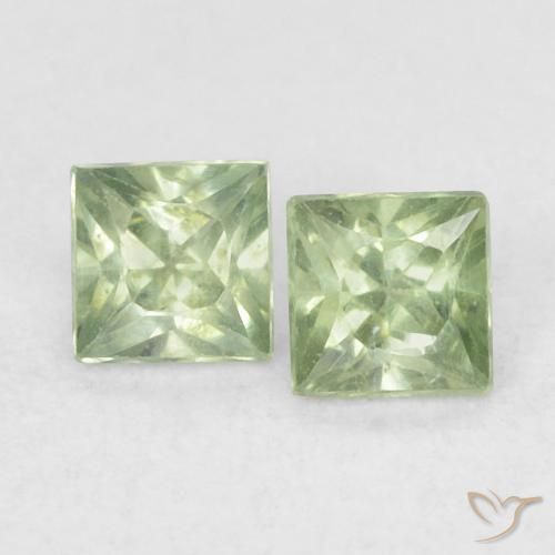 0.43ctw Naturale Verde medio Zaffiro, Quadrato, VS