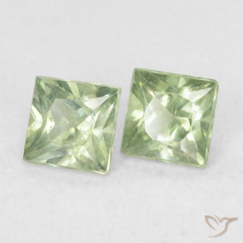 Gemme di Zaffiro Verde medio naturale da 0.43 ct, Quadrato, VS
