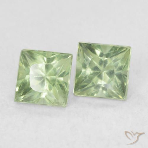 Gemme di Zaffiro Verde medio naturale da 0.43 ct, Quadrato, VS