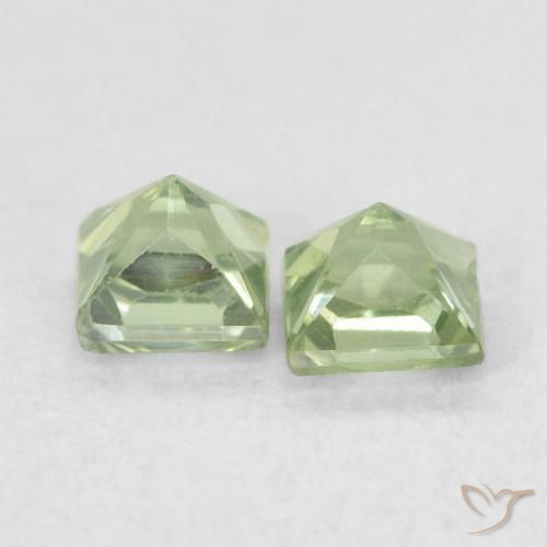 Gemme di Zaffiro Verde medio naturale da 0.43 ct, Quadrato, VS
