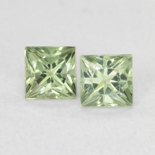 0.43ctw Naturale Verde chiaro Zaffiro, Quadrato, VS