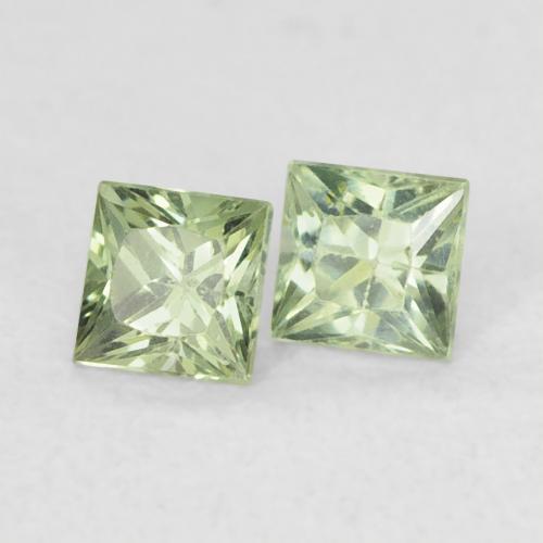 Gemme di Zaffiro Verde chiaro naturale da 0.43 ct, Quadrato, VS
