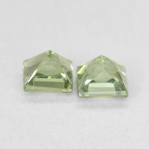 Gemme di Zaffiro Verde chiaro naturale da 0.43 ct, Quadrato, VS