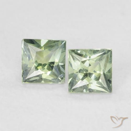 0.39ctw Naturale Verde foresta chiaro Zaffiro, Quadrato, VS