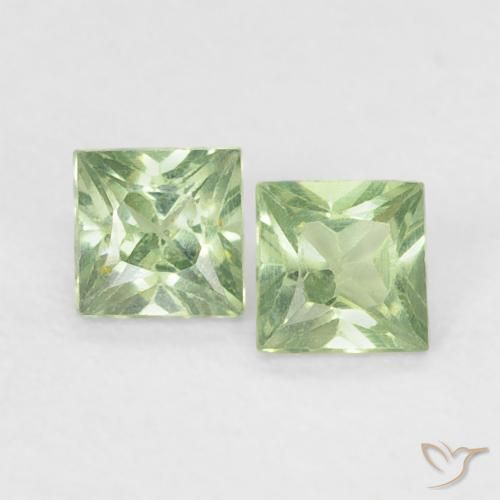 0.40ctw Naturale Medium Light Green Zaffiro, Quadrato, VS, Photo A