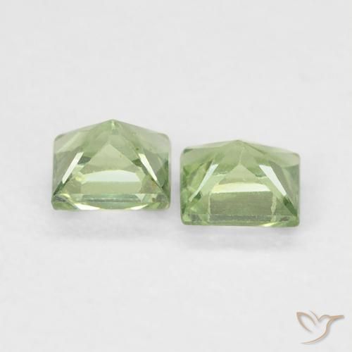 Gemme di Zaffiro Medium Light Green naturale da 0.40 ct, Quadrato, VS