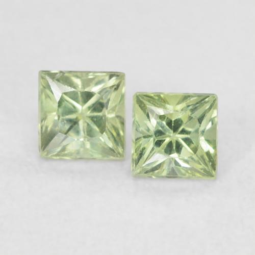0.48ctw Naturale Medium Light Green Zaffiro, Quadrato, VS