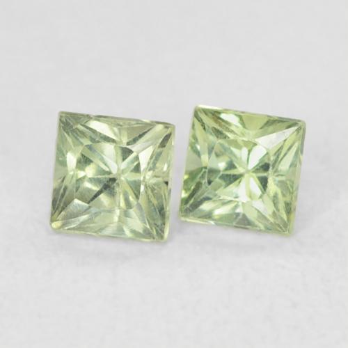 Gemme di Zaffiro Medium Light Green naturale da 0.48 ct, Quadrato, VS