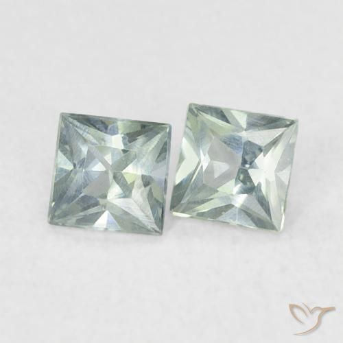 Gemme di Zaffiro Verde bluastro naturale da 0.32 ct, Quadrato, VS