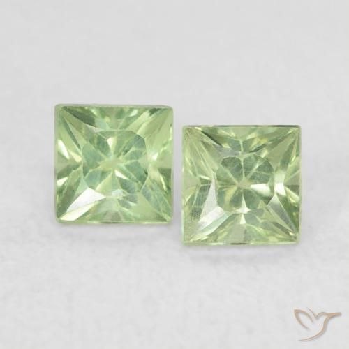 0.49ctw Naturale Verde foresta chiaro Zaffiro, Quadrato, VS