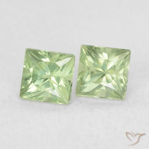 Gemme di Zaffiro Verde foresta chiaro naturale da 0.49 ct, Quadrato, VS