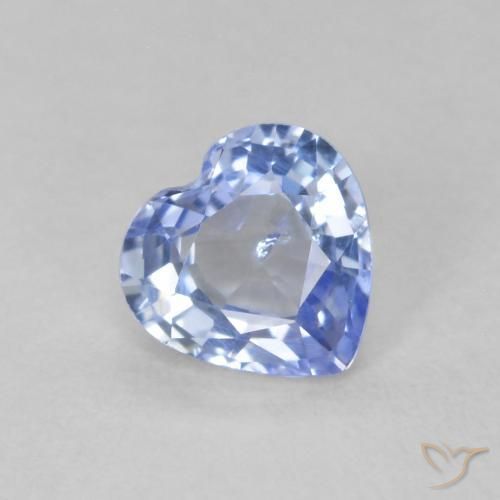 0.60ct Naturale Blu pastello Zaffiro, Cuore, VS-SI