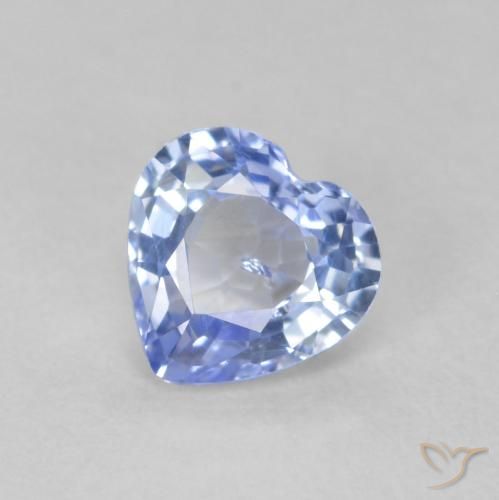 Zaffiro Blu pastello naturale da 0.60 ct, Cuore, VS-SI