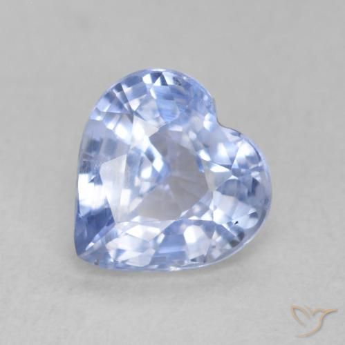 0.87ct Naturale Blu pastello Zaffiro, Cuore, VS