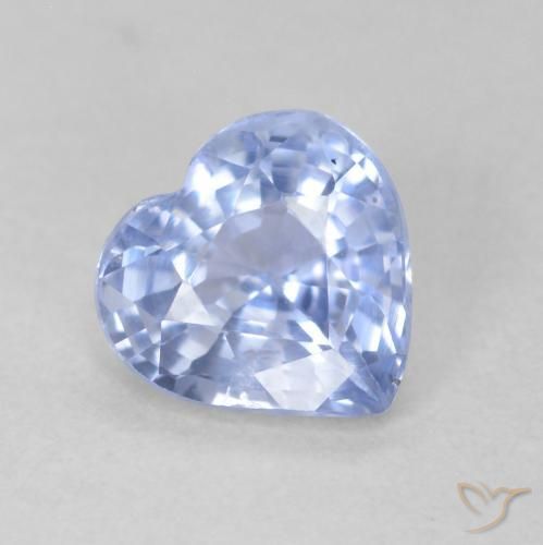 Zaffiro Blu pastello naturale da 0.87 ct, Cuore, VS
