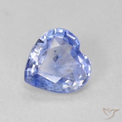 Zaffiro Blu pastello naturale da 0.60 ct, Cuore, VS-SI