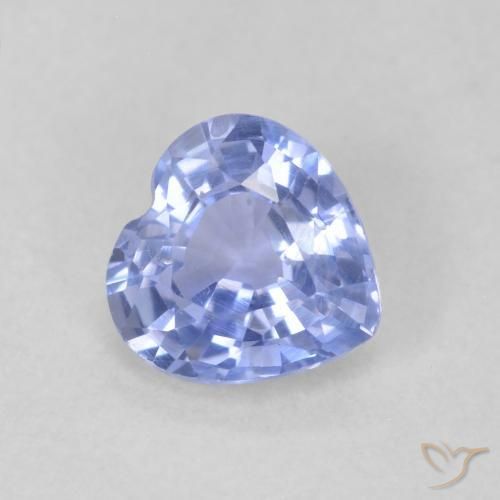 0.70ct Naturale Blu pastello Zaffiro, Cuore, VS